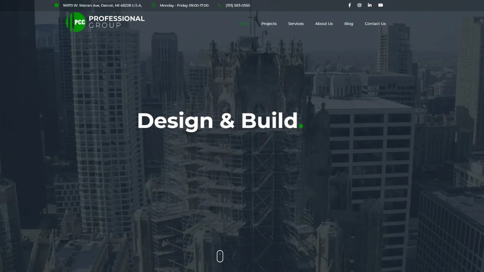 USAPCC construction company website presentation